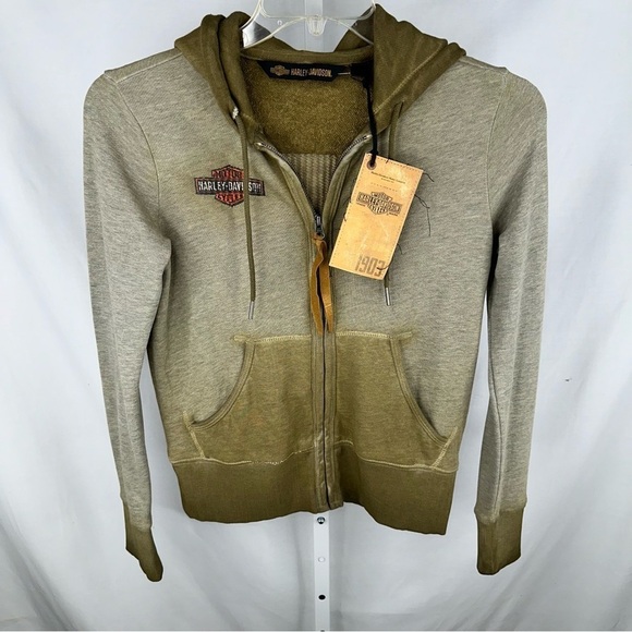 Harley Davidson Jacket Womens XS Full Zip Pockets Long Sleeve New - Picture 1 of 9